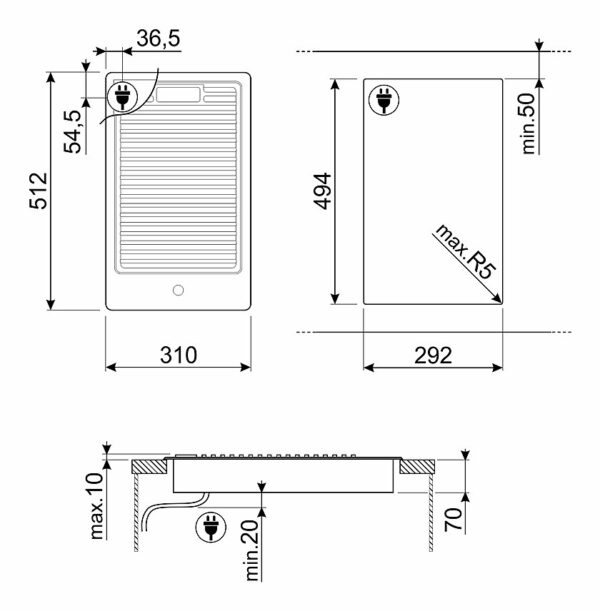 Plaque de cuisson Smeg Design PGF30B Classica cm. 30 - acier inoxydable – Image 2