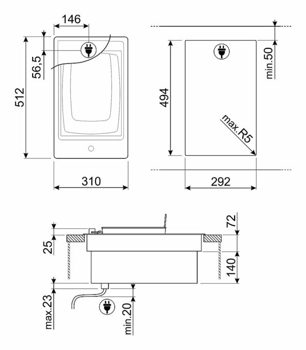 Friteuse électrique Smeg PGF30F - Neuf: Zone de cuisson flexible et individuelle avec plaques de cuisson Domino Smeg – Image 2