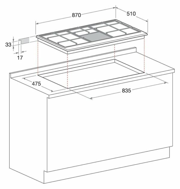 Hotpoint Ariston PHN 960MST (AN) R/HA - Plaque de cuisson encastrable 87 cm - Gaz - Anthracite - 6 brûleurs - Allumage électronique - Grilles émaillées interchangeables - Neuf – Image 2