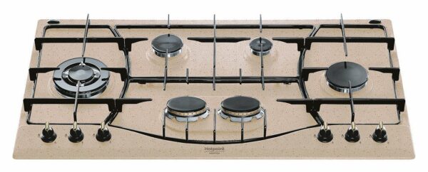 Hotpoint Ariston PHN 960MST (AN) R / HA - Plaque de cuisson encastrable 87 cm - 6 brûleurs gaz dont triple couronne - Grilles émaillées interchangeables - Allumage électronique - Neuf