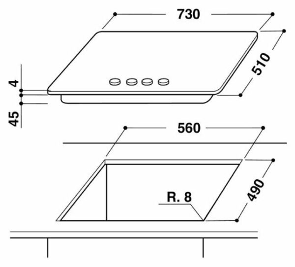 Table de cuisson gaz 75 cm - inox WHIRLPOOL GMA 7521IXL Ambient Line équipée d'un brûleur haute performance de 4 kW - Neuf – Image 3