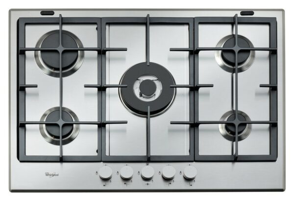 Table de cuisson gaz 75 cm - inox WHIRLPOOL GMA 7522IX Ligne URBAN - Neuf