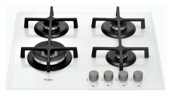 Table de cuisson gaz 60 cm - verre blanc WHIRLPOOL GOA 6423WH Ligne AMBIENT/URBAN - Neuf – Image 2
