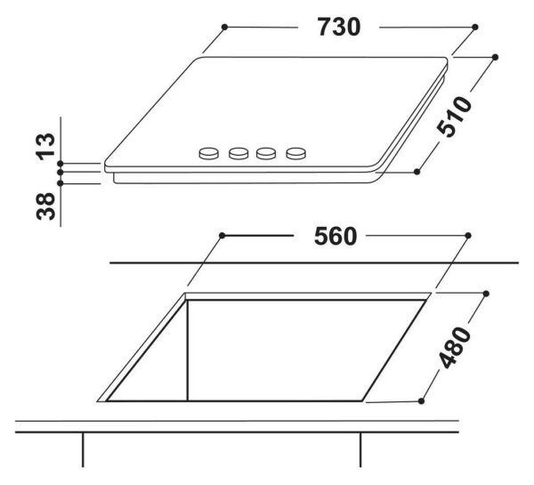 Table de cuisson Indesit THP 752 W/IX/I - Neuf – Image 2