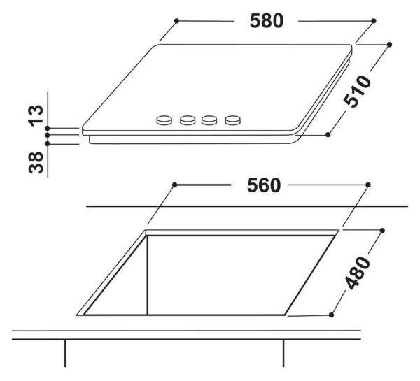 Plaque de cuisson Indesit THP 641 W/IX/I - Neuf – Image 2