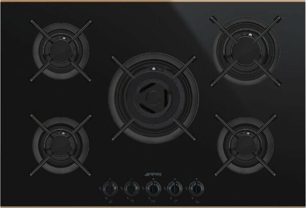 Table de cuisson encastrable 75 cm - verre noir + cuivre SMEG PV675CNR Sweet Line Stilnovo - Neuf