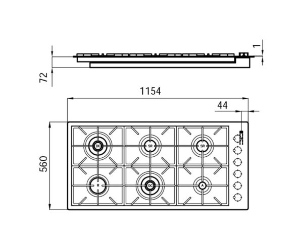 Table de cuisson à gaz Foster 7639 000 Milano - Double brûleur à 2 couronnes indépendantes - Neuf – Image 6