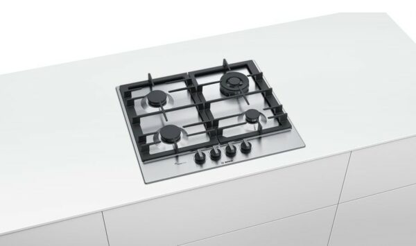 Table de cuisson à gaz PCH6A5B90 avec FlameSelect - Brûleur WOK - Grille en fonte - Poignées pontantes - Acier inoxydable - Neuf – Image 4