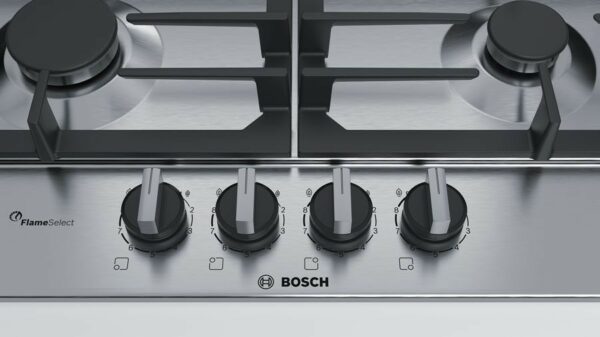 Table de cuisson à gaz PCH6A5B90 avec FlameSelect - Brûleur WOK - Grille en fonte - Poignées pontantes - Acier inoxydable - Neuf – Image 6