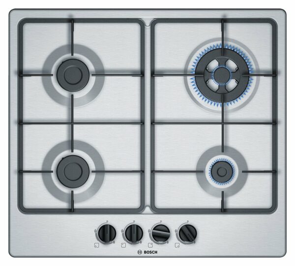 Table de cuisson à gaz Bosch PGH6B5B60 avec boutons frontaux - Neuf