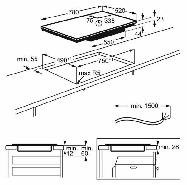 Table de cuisson à induction AEG IAE84853FB SenseFry - Neuf: Obtenez des saveurs délicieuses sans vous soucier de la température - Livraison rapide – Image 2