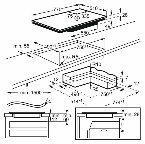 Table de cuisson à induction Aeg IKE84443IB - Neuf: système Hob2Hood intégré pour une hotte aspirante automatique et ajustable – Image 7