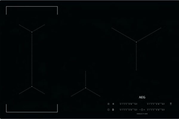 Table de cuisson à induction Aeg IKE84443IB - Neuf: système Hob2Hood intégré pour une hotte aspirante automatique et ajustable