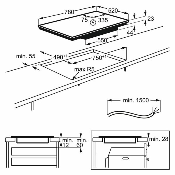 Table de cuisson à induction Aeg IKE84443FB - Neuf: système Hob2Hood intégré pour une hotte aspirante automatique et personnalisée – Image 7