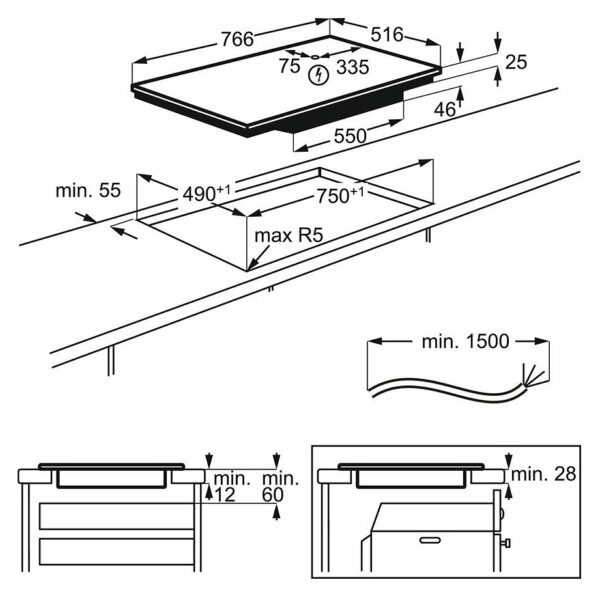 Plaque à induction AEG IKB84433XB - Neuf: Zones adaptatives pour casseroles - Vérifiez la compatibilité! (150 caractères) – Image 2