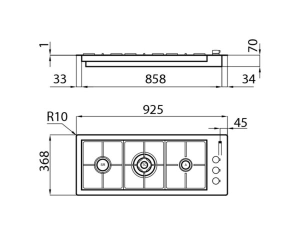 Table de cuisson à gaz Foster 7286 032 - Neuf: Performance énergétique et élégance des brûleurs en ligne – Image 2