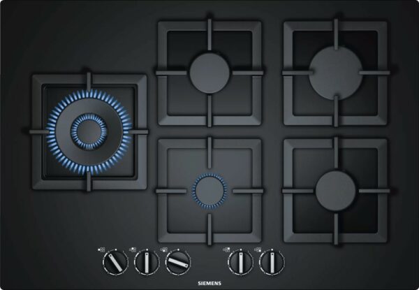 Table de cuisson à gaz Siemens EP7A6SB20 avec technologie stepFlame pour un contrôle précis de la flamme sur 9 niveaux de puissance - Neuf