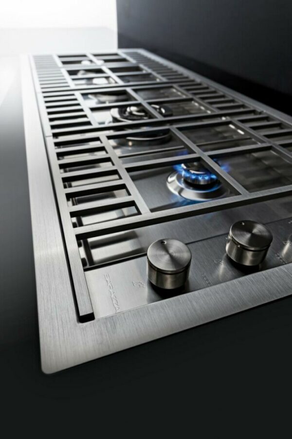 Table de cuisson Barazza 1PLB5I - Neuf: Brûleurs à double couronne, grilles en acier et diffuseur de flamme en fonte pour une cuisine haut de gamme – Image 3