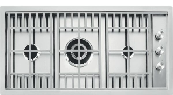Table de cuisson Barazza 1PLB2TI - Neuf: Brûleurs en ligne, grille en acier, diffuseur de flamme en fonte - Série LAB haut de gamme