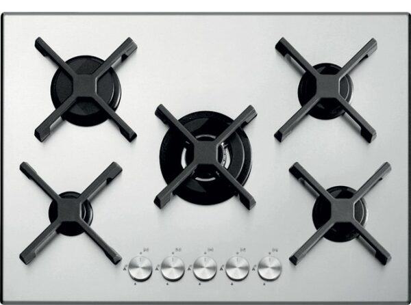 Cuisinière à gaz Barazza Select Plus 1PSP75 de 70 cm - Neuf: design moderne et raffiné, brûleurs en fonte, 5 brûleurs dont un à triple couronne
