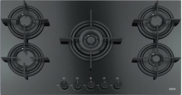 Table de cuisson à gaz Franke FHCR 905 4G TC HE BK C - Neuf: Brûleurs double couronne, grilles en fonte, design noir exclusif pour votre cuisine