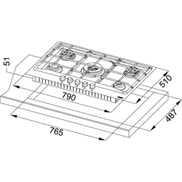 Le Franke FHNE 805 4G TC - Table de cuisson avec brûleurs intégrés - Neuf – Image 2