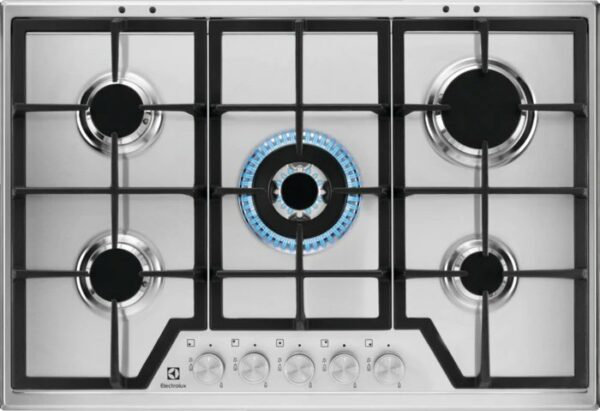 Table de cuisson à gaz Electrolux KGS7536SX en acier inoxydable - Neuf