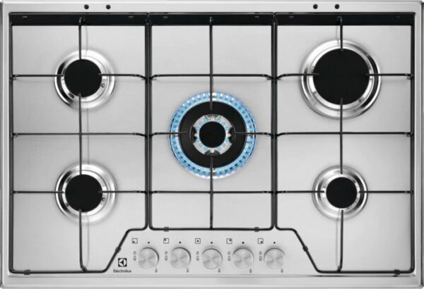 Table de cuisson à gaz en acier inoxydable Electrolux KGS7534SX - Neuf
