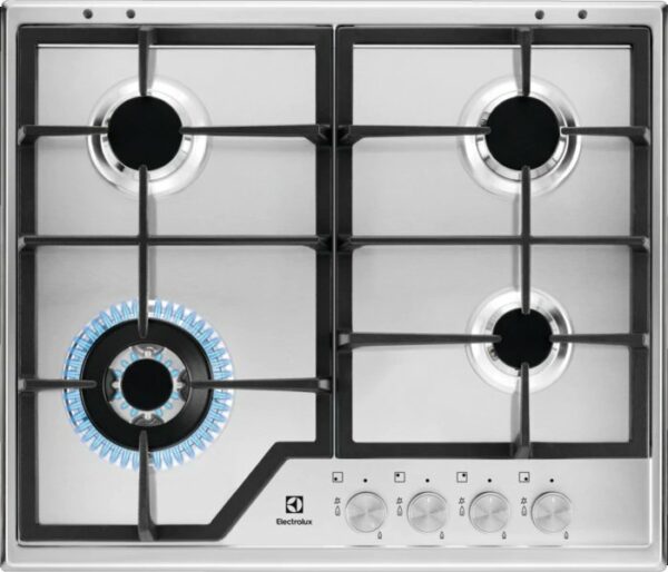 Table de cuisson à gaz Electrolux KGS6436SX en acier inoxydable - Neuf