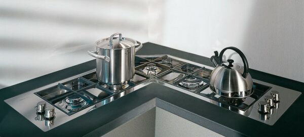 Foster 7238 042 Quadra Angolare table de cuisson à gaz 97 cm - encastrée - acier brossé - coin- Nouveau- Nouveau – Image 2