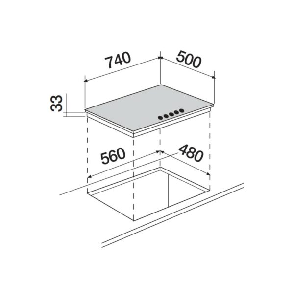 Table de cuisson à gaz Schock SILVER PC75 AV 75 cm - acier inoxydable- Nouveau- Nouveau – Image 2