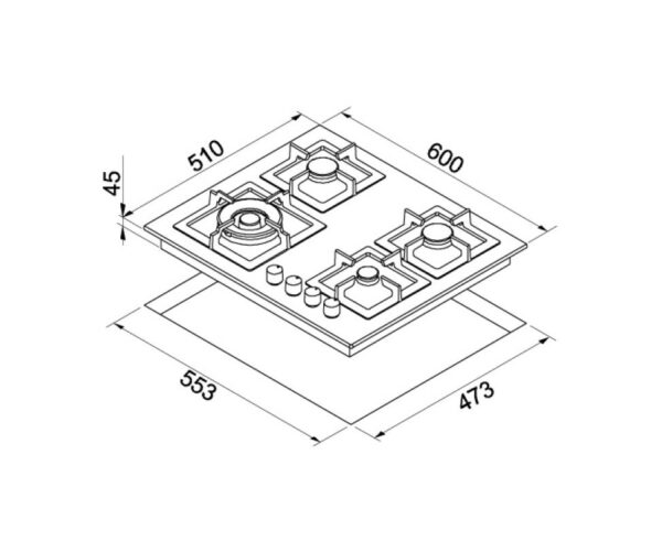 Elleci PLANO 60 Cuisinière à gaz Plano cm. 60 - granitek - avoine- Nouveau- Nouveau – Image 3