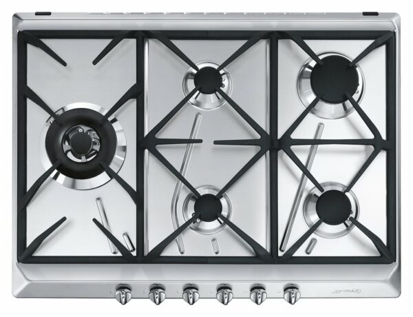 Plaque chauffante Smeg SRV575GH5 Contemporanea cm. 70 - inox- Nouveau