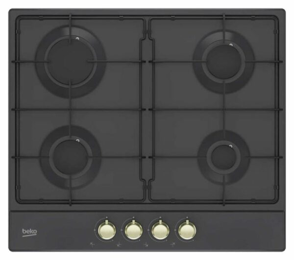 Table de cuisson gaz 60 cm - fonte BEKO HIAG 64224 SAR Classic avec brûleurs High Efficiency™ - Neuf
