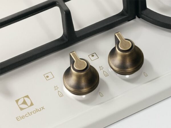 Cuisinière à gaz Electrolux EGH6343ROR - Neuf: 4 brûleurs multi-anneaux, grilles en fonte, arrêt automatique du gaz - Finition noire mate – Image 4