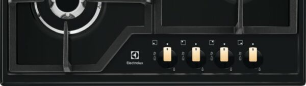 Table de cuisson à gaz Electrolux EGS6436RK - Noir mat - 4 brûleurs multifeux - Grilles en fonte - Arrêt automatique du gaz - Neuf – Image 3