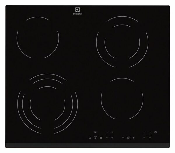 Table de cuisson électrique vitrocéramique noire Electrolux EHF6343FOK - Neuf