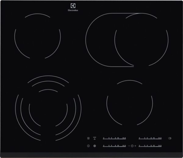 Table de cuisson électrique Electrolux EHF6547FXK - Neuf: 4 plaques à triple et double couronne, commande tactile, CleverHeat™, EcoTimer™