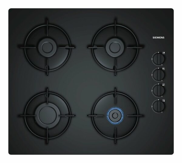Plaque de cuisson à gaz Siemens EO6B6PB10 Iq100 60 cm – verre noir