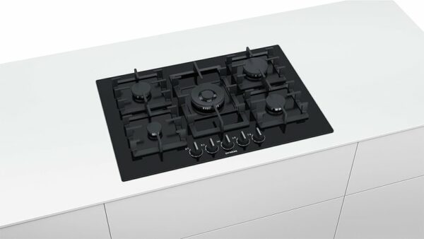 Plaque de cuisson à gaz Siemens EP7A6QB90 75 cm - verre noir – Image 3