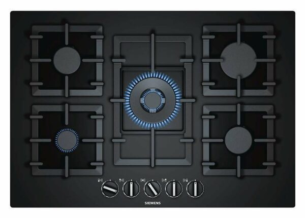 Plaque de cuisson à gaz Siemens EP7A6QB90 75 cm - verre noir