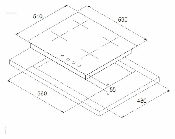 Blanco 1046105 Table de cuisson encastrée Design 6X5-4 59 cm - acier inoxydable – Image 3