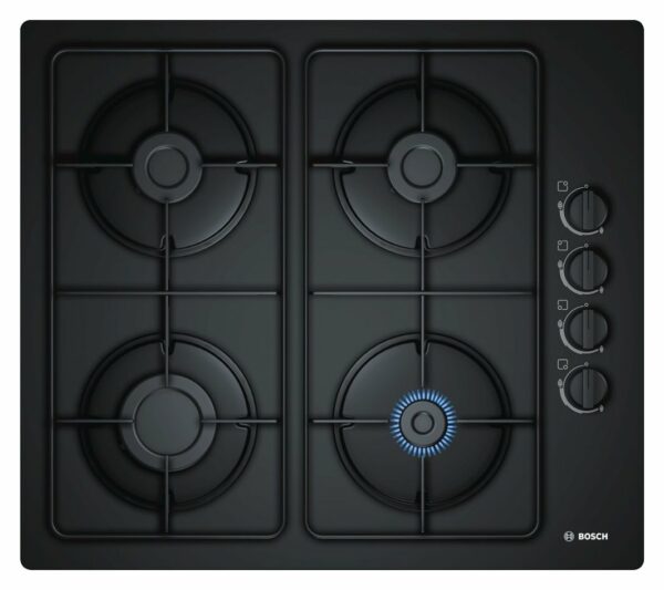 Table de cuisson gaz Bosch POP6B6B80 Série 2 60 cm – verre noir