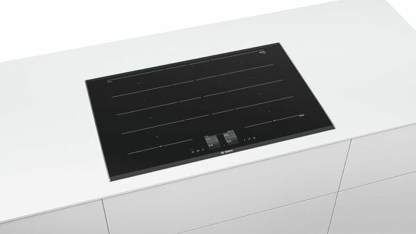 Bosch PXY875KW1E Série 8 Table de cuisson à induction 80 cm - profilés latéraux en vitrocéramique noire en acier inoxydable – Image 3