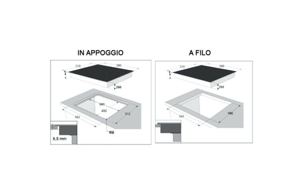Table de cuisson à induction Baraldi DIAMOND 60 cm. 60 - avec hotte intégrée 700 m3/h - vitrocéramique noire – Image 6