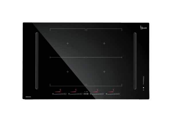 Table de cuisson à induction Baraldi DIAMOND FLEXI cm. 83 - avec hotte intégrée 700 m3/h - vitrocéramique noire