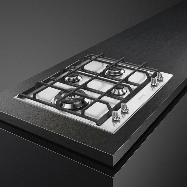Table de cuisson à gaz Smeg Design PX164L Linea cm. 60 - 4 brûleurs - acier inoxydable – Image 3