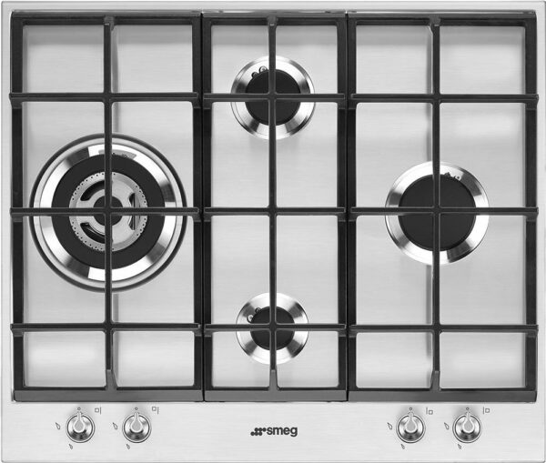 Table de cuisson à gaz Smeg Design PX164L Linea cm. 60 - 4 brûleurs - acier inoxydable