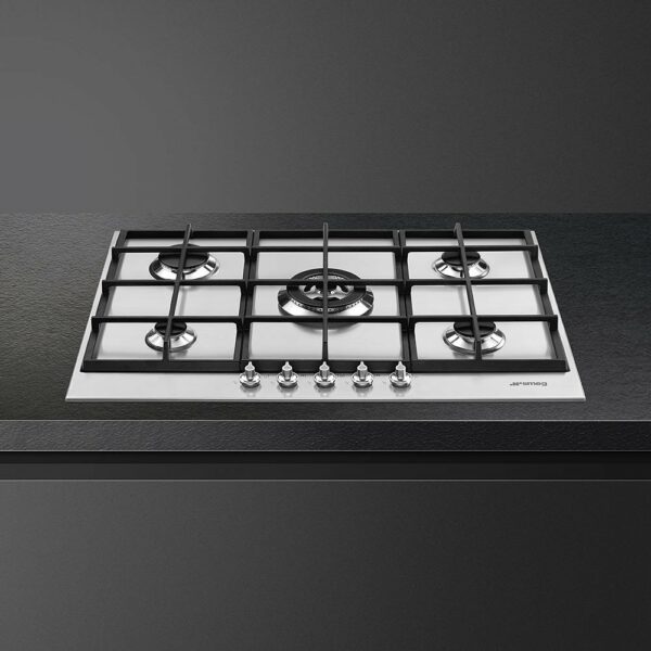 Table de cuisson à gaz Smeg Design PX175 Linea cm. 70/75 - 5 feux - inox – Image 2
