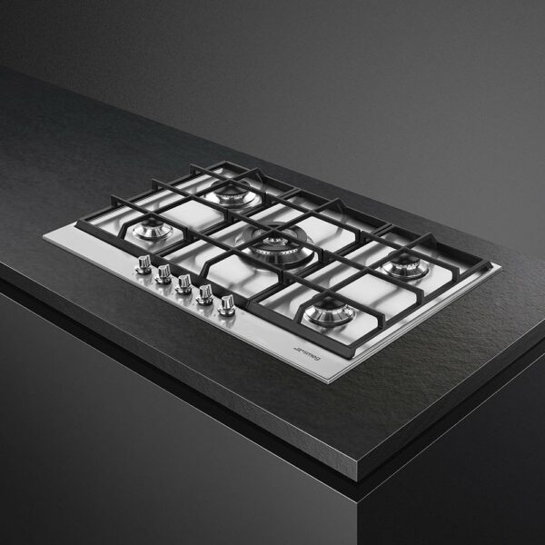 Table de cuisson à gaz Smeg Design PX175 Linea cm. 70/75 - 5 feux - inox – Image 3